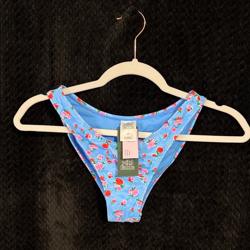 Wild Fable Blue Floral XS (0-2) Bikini Bottom